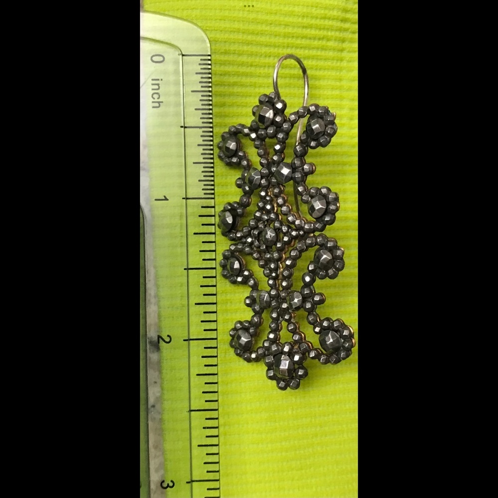 SPECTACULAR ANTIQUE CUT STEEL EARRINGS (For Pierced Lobes) - Picture 5 of 5